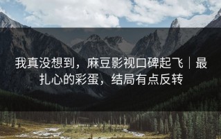我真没想到，麻豆影视口碑起飞｜最扎心的彩蛋，结局有点反转