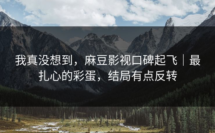 我真没想到，麻豆影视口碑起飞｜最扎心的彩蛋，结局有点反转-第1张图片-P站视频聚合与导航平台