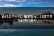 新91黑料再现，细节曝光：91爆料背后的真相解析