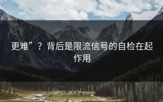更难”？背后是限流信号的自检在起作用