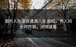 圈内人在深夜遭遇八卦 脸红，秀人网全网炸锅，详情速看
